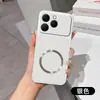 Adecuado para OPPO Realme16, funda de teléfono magnética con patrón de piel de lichi, cubierta C75 anti-caídas de piel lisa con ventana grande GT8, c83