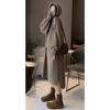 Vestido Sudadera con Capucha de Estilo Suave y Perezoso para Mujer en Otoño e Invierno Ajustado Casual Fondo Vestido de Punto Trbottomy Ins Gris