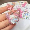 Llavero KT con diseño de mariposa rosa brillante, bonito colgante de dibujos animados para chica, accesorio para pareja y novia, regalo.
