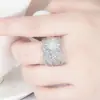 Kalamei Venta Caliente Transfronteriza Juego de Anillos Giratorios Completamente de Diamante con Circonita Super Brillante Anillo Retorcido Envuelto Anillo Elegante y Exquisito