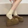 2026 Zapatos Birkenstock para Mujer con Suela Inyectada de Dopamina y Dedo Gordo Raspado, Zapatos Mary Jane Casuales para Mujer con Suela Gruesa, Velcro para Aumentar la Altura