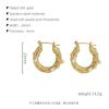 Moda europeia e americana transfronteiriça 18K ouro aço inoxidável geométrica brincos de pérolas design de moda brincos de sentido fivela de orelha atacado