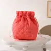 Bolsa de Almacenamiento Ligera Nueva Estampada con Cordón Transfronteriza, Bolsa de Maquillaje Acolchada Estilo Coreano Floral con Cordón de Gran Capacidad