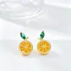 Pendientes y Collares de Flor de Limón Amarillo de Venta Caliente Transfronterizos para Mujer, Ganchos de Oreja Creativos Coloridos de Gama Alta, Pendientes de Fruta Fresca