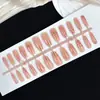 Venta Caliente Uñas Postizas con Estampado de Leopardo Degradado Manicura Combinación Japonesa Coreana Estilo Chica Picante Deseo Puro Uñas Postizas de Gama Alta Puntas de Uñas
