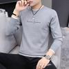 Suéter masculino 2022 novo outono e inverno com forro de fleece espessado gola redonda estilo coreano moderno suéter personalizado blusa de malha para usar por baixo