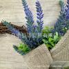 Corona de lavanda de imitación, corona de ratán, corona colgante de puerta de primavera y verano, corona de comercio exterior transfronterizo, corona de lazo simple