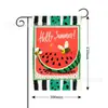 Bandera de Jardín Temática de Verano Transfronteriza Decorativa para Patio Festival Fiesta Escena Decorativa Lino Impresión Doble Cara