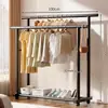 Perchero de pie para dormitorio, uso doméstico, perchero de doble barra engrosada, perchero simple, estante de almacenamiento de ropa