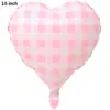 Globo de película de aluminio con diseño de cuadros blancos, nuevo y transfronterizo, pequeño y fresco, para decoración de fiestas de cumpleaños y San Valentín.