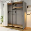 Armario de Montaje Sencillo, Gabinete de Entrada, Perchero Metálico para el Hogar en el Dormitorio, Armario para Habitación de Alquiler, Armario Pequeño para Dormitorio