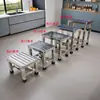 Taburete de Acero Inoxidable para Baño, Reposapiés Engrosado, Taburete Pequeño, Soporte para Flores, Taburete Bajo Estilo Americano Antiguo, Taburete Cuadrado Pequeño