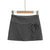 Saia Curta Doce Estilo Coreano com Laço para Mulheres Primavera e Verão Novo Design Nicho A-Line Cintura Alta