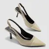 Sandálias Fechadas de Grande Porte para Comércio Exterior Transfronteiriço Europeu e Americano, Sapatos Femininos Elegantes de Bloqueio de Cores Estilo Francês com Biqueira Fina e Sem Salto