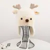 Sombrero de Ciervo Pequeño Sombrero de Punto Otoño e Invierno Lindo Súper Adorable Estilo Coreano Sombrero con Protección para las Orejas Suelto Sombrero de Pescador de Lana para Estudiante