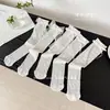 Calcetines para Niñas, Verano Delgados Transpirables de Malla Niños Estilo Coreano con Lazo de Encaje Calcetines de Princesa con Falda y Medias