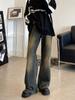 Jeans Masculino Outono Gradiente Lavado Velho Calças Estilo Americano High Street Soltas Retas Casuais