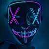 Máscara Luminosa El Transfronteriza de Amazon, Personalizable en Diez Colores, Máscara LED para Fiesta de Halloween y Carnaval, Forma de V con Sangre, Ecológica