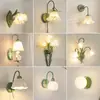 Luminária de Parede para Corredor de Sala de Estar Cor Creme Estilo Pastoral Francês, Luminária de Flor de Lírio-do-Vale Vintage para Cabeceira de Quarto