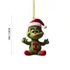 Navidad Transfronteriza Nuevo Acrílico Letra de Navidad Grinch Decoración de Árbol de Navidad Regalo Festivo Cabello Verde Colgante para el Hogar