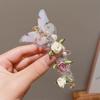 Anillo para el cabello con forma de flor de perla y ambiente veraniego para el intestino grueso, estilo hada, banda de goma de alto valor de color, cuerda para el cabello de cola de caballo 2024