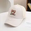 Gorra de Malla Personalizada para Niños Estilo Coreano Lindo Oso de Dibujos Animados Parasol Gorra de Béisbol Verano Nuevo Gorra de Visera Rota para Niños