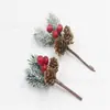 Venta Caliente de Amazon Nueva Serie de Copos de Nieve Campana Fideos Suaves Sueltos Perlas Frijol Rojo Flor Songhua ramo Accesorios de decoración navideña