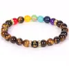 Super Muitos Estilos Contas Redondas de 8mm Pulseira Elástica de Pedra Natural Múltiplas Cores Pedra de Energia Pulseira de Yoga Estilo Étnico