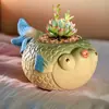 Peixe de Cauda Grande Pequeno Animal Suculenta Vaso de Flores Cerâmica Doméstico Especial Respirável Cerâmica Grossa Controle de Raízes Vaso Venda por Atacado Liquidação