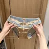 Roupas Íntimas de Renda Feminina Luxo Leve Cetim Sexy Puro Desejo Renda Doce com Acabamento Calcinhas de Cintura Média Femininas Atacado