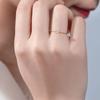 Novo estilo simples amor em forma de coração pequeno anel de diamante banhado a ouro 18k fino anel decorativo cauda estilo mori anel de amor fresco para mulheres