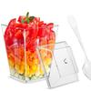 Amazon copa trapezoidal de plástico duro 150ml para postre copa para mousse copa para pudín copa para gelatina helado postre copa para helado