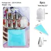 Set de bolsas de manga pastelera de acero inoxidable, boquillas para exprimir crema, herramientas de repostería, empaque de tarjeta de papel de comercio exterior, boquilla para crema