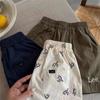 Shorts Infantis 2026 Verão Novo Estilo Meninos e Meninas Calça de Algodão Bordada com Letras Bebê Marca Japonesa Tendência Calça de Cinco Pontos