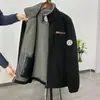 Chaqueta gruesa y cálida de forro polar estilo noruego, abrigo de algodón de doble capa, chaqueta gruesa, resistente al frío, cuello alto, múltiples bolsillos, disponible en tallas grandes