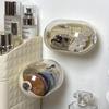 Caja de Almacenamiento Puff con Tapa a Prueba de Polvo Giratoria Soporte de Almacenamiento Transpirable para Huevos de Belleza Colgante de Pared Cojín de Aire Joyería Escurridor Soporte de Almacenamiento