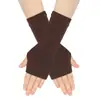 Luvas de Tricô Japonesas Meio Dedo COS Anime Listradas Exp Dedo Punho Manga Primavera e Outono Finas Infantis Manga Listrada