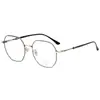 B26106 Gafas Nuevas Retro de Metal con Espejo Plano Unisex Poligonales Estilo Coreano Montura de Gafas Anti Luz Azul