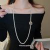 Nuevo collar de perlas artificiales de doble capa apiladas, exquisita cadena de clavícula de moda transfronteriza, elegante cadena de lana ligera de lujo francesa