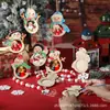 Decoraciones navideñas transfronterizas de Amazon, adornos de muñeco de nieve para árbol de Navidad, materiales de bricolaje de madera, decoraciones de virutas de madera