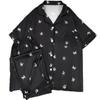 Pijama de verano con estampado de mariposa plateada transfronterizo, pantalones cortos de seda helada de manga corta, traje para dormitorio de estudiante, foto real, venta al por mayor