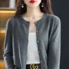 Cárdigan de punto para mujer 2026, Abrigo de cuello redondo, Suéter, Nuevo estilo primavera y otoño, Holgado, Moderno, Corto, Camiseta básica elegante