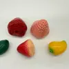 Adornos de Fresa de Resina, Fresas Estéreo Simuladas, Accesorios de Pegamento de Crema para Manualidades, Llaveros Creativos, Adornos de Caja Sorpresa de Fresa