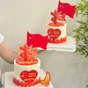 2026 Tendência Novo Decoração de Bolo para o Dia Nacional Amor Minha Bandeira da China Inserções Decorativas para Assar Sobremesa