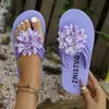 Chanclas con estampado floral de suela gruesa para uso exterior en verano, sandalias casuales para mujer con cuña para aumentar la altura