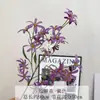 Flor de Estrella Larga Simulada Flor Artificial Falsa Flor Lila Arreglo Floral de Boda de Gama Alta Decoración de Sala de Estar Adornos Arte Floral