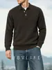 Tejido de punto para hombre Lyocell Tencel Tacto Terciopelo Cuello Solapa Medio Botón Estilo Nuevo Otoño 2026 Casual Costilla Definida Camisa POLO