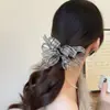Goma de pelo de malla con lazo atmosférico para mujer, Nuevo y moderno moño para el pelo, Cuerda para el pelo de alta elasticidad