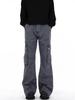 Pantalones casuales de trabajo de alta gama estilo americano deconstruidos con múltiples bolsillos para hombre, holgados, con vibra retro y combinables, pantalones largos microacampanados