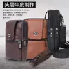 Riñonera de piel de vaca de primera capa transfronteriza multifuncional para cinturón, bolsa para teléfono móvil, funda impermeable y a prueba de polvo para teléfono móvil de pantalla grande para exteriores